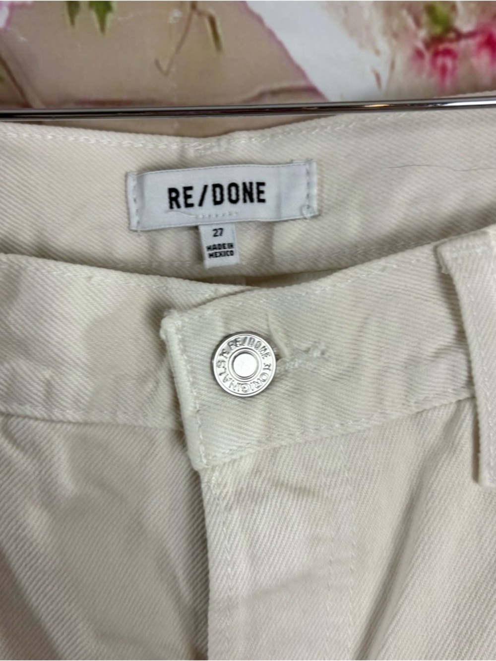 NEW Re/Done Cream High-Rise Easy straight Crop Jeans - Picture 10 of 11